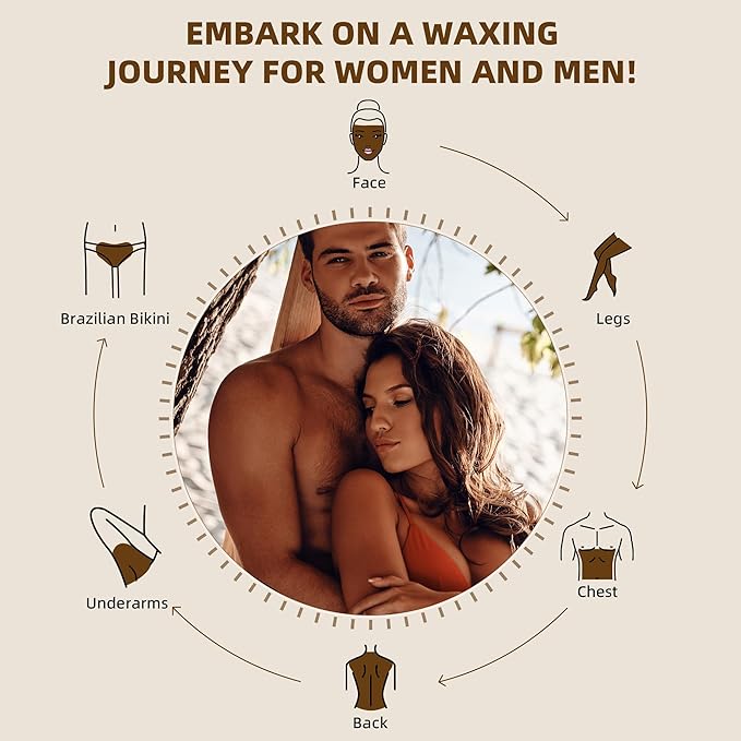 2.5lb Wax Beads for Hair Removal, Brazilian Bikini Hard Wax for Sensitive Skin, Hard Wax beads Perfect for Full Body Eyebrow, Facial, Beard and Underarms at Home for Women and Men (Cream)