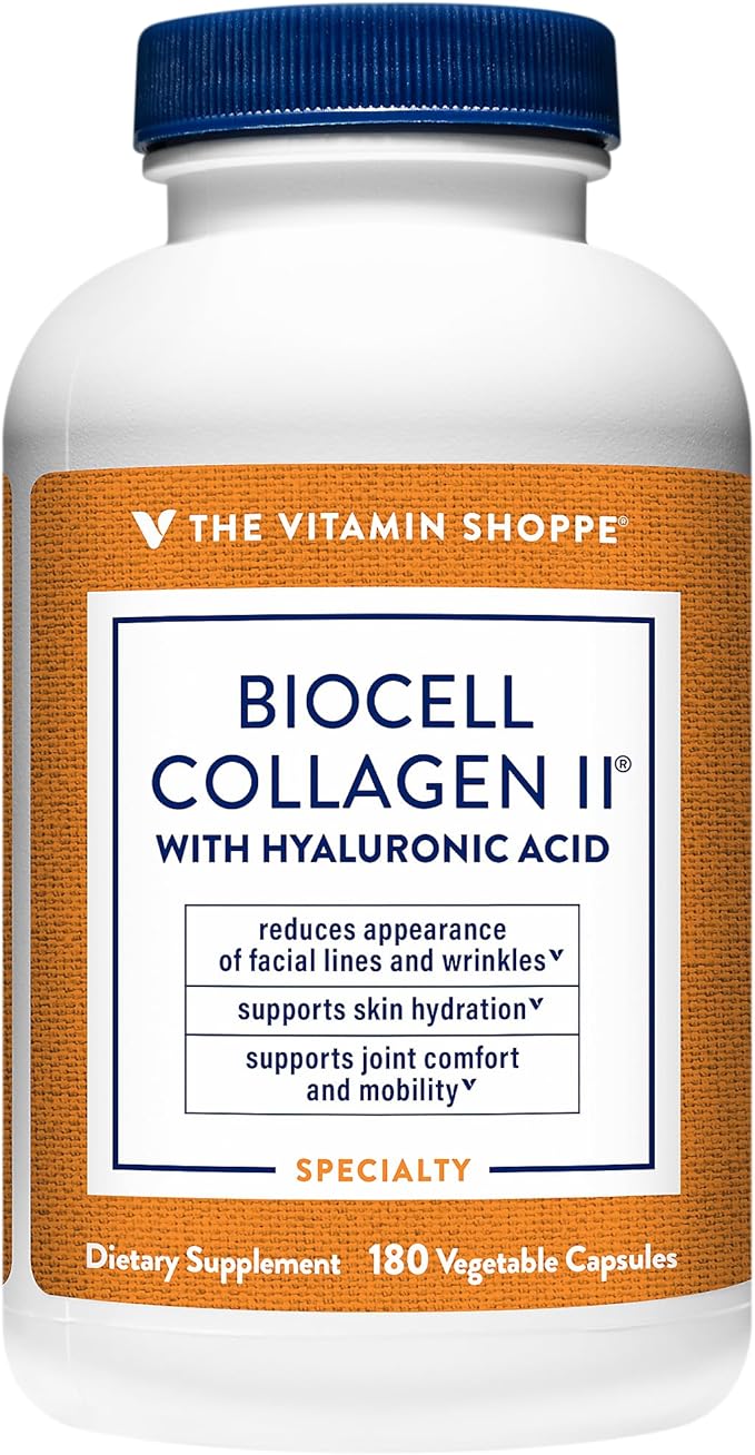 The Vitamin Shoppe Biocell Collagen II with Hyaluronic Acid - 1000mg per Serving (60 Vegetable Capsules)