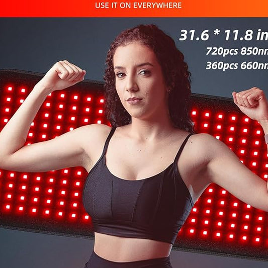 Red Light Therapy, Infrared Light Therapy 31.6" * 11.8" Large Wrap Pad 360LEDs for Body Back Waist Knee Joint Pain Relief, Muscle Repair, Decrease Inflammation, Ideal Gift