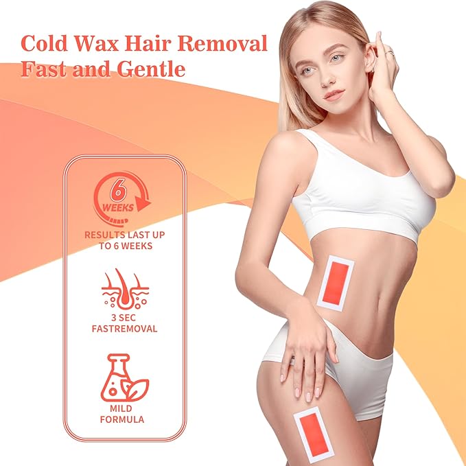 Wax Strips for Hair Removal - 40 Count (20 Body + 20 Face Strips) with 5 Soothing Oil Wipes, Waxing Kit for Women, At-Home Waxing Kit for Women & Men - Legs, Bikini, Underarms, Face, Hypoallergenic