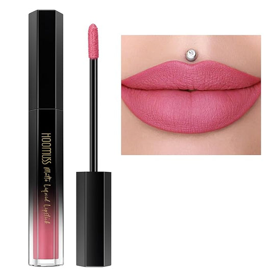 Pink Lipstick Long Lasting, Matte Liquid Lipsticks for Women Non Transfer Smudgeproof Smooth and Easy to Appy Cruelty Free Lip Color,M63