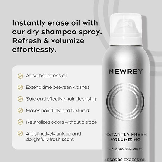 Dry Shampoo Spray for Women & Men - Freshens hair, Residue-Free, Volumizing Formula with Rice Starch - Absorbs Oil, Eliminates Odors - 5.07 oz-fresh