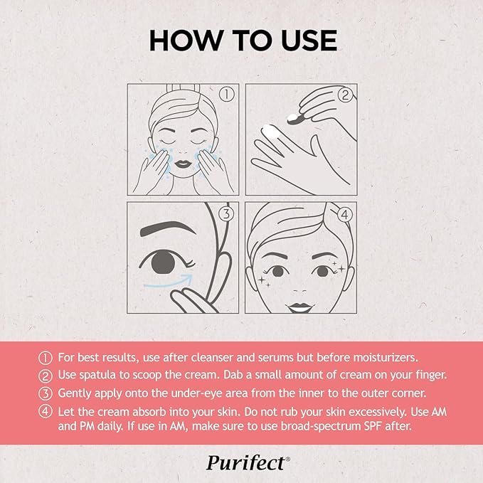 Purifect Anti-Wrinkle Eye Cream with Retinol, Collagen & Vitamin C – 93% Natural, Hydrating & Firming Eye Treatment for Fine Lines, Eye Bags, Crows Feet, Made in USA, 30ml