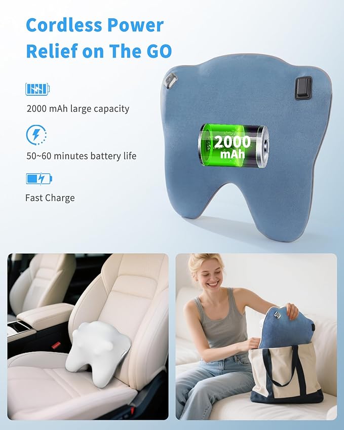 OWAYS Rilassa Cordless Back Massager with Heat, Shiatsu Neck Massager for Pain Relief Deep Tissue, 4D Kneading Massage Pillow for Back, Shoulder, Legs, Relax at Home Office and car