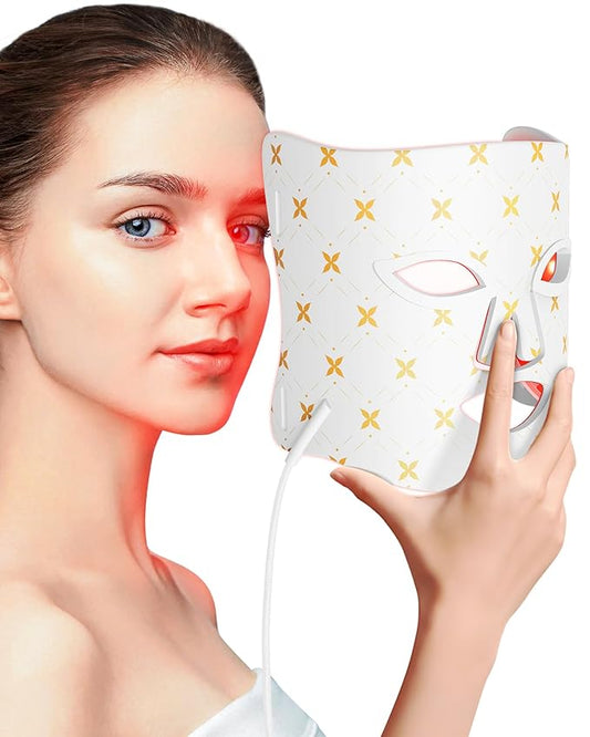 FOLOKE LED Light Therapy Mask Skin Care Mask, LED Red Light Therapy 630nm & 830nm Wavelength for Home Use, Body Beauty Machine for Care at Home