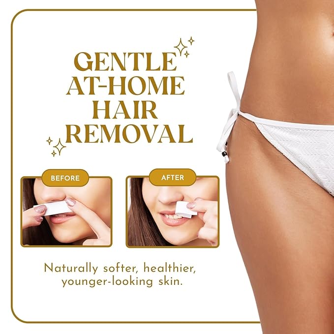 MOOM Express Wax Strips with Chamomile & Lavender, Hair Removal Kit with Finishing Oil – Face, Bikini Area & Brazilian, 10 Double-Sided Strips (2 Pack), 40 Count