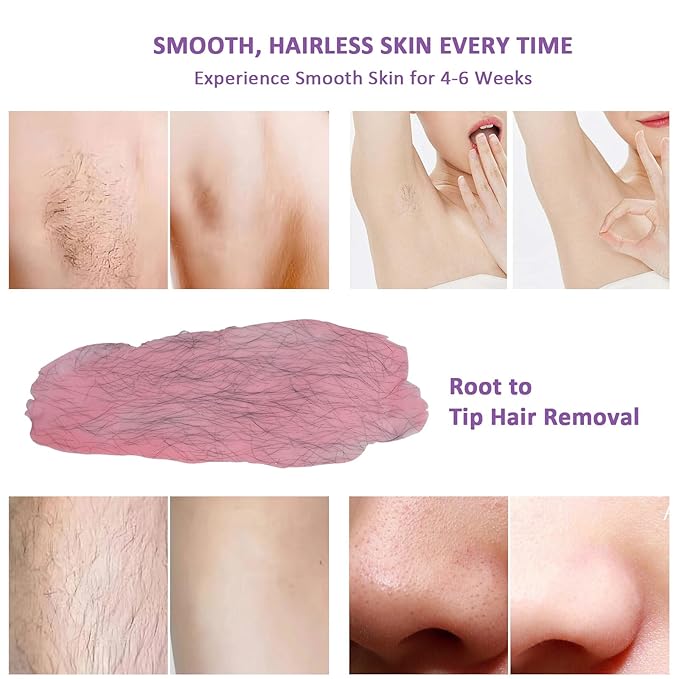 Waxing Kit -Digital Wax Warmer Machine for Hair Removal with 4 Packs of Hard Wax Beads & Silicone Pot for Full Body, Legs, Face, Eyebrows, Bikini, Brazilian at Home Waxing Kit for Women Men