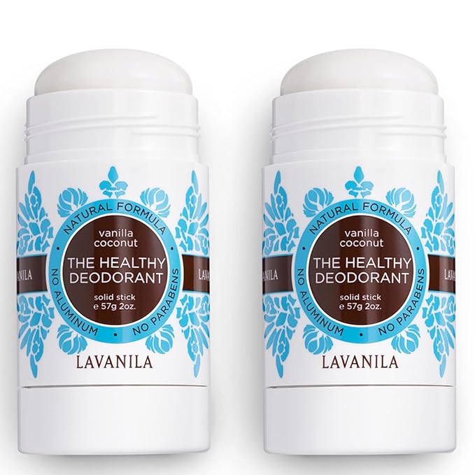 Lavanila Vanilla Coconut Deodorant for Women 2-Pack (2 Oz Each) - Natural Aluminum Free Solid Stick Deodorant, Made In USA, Vegan