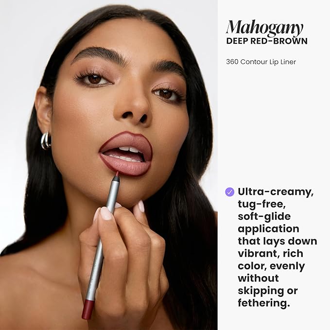 Wonderskin Lipliner Pencil - 360 Contour Lipliner, Long Lasting, Sharpenable Lip Pencil, Waterproof and Transfer-Proof Nude Lip Liner (Mahogany)