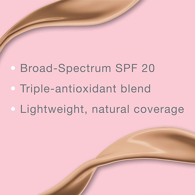 Neutrogena Healthy Skin Liquid Foundation Makeup with Broad Spectrum SPF 20 Sunscreen, Lightweight, Medium Coverage Makeup with Sunscreen and Pro-Vitamin B5, Buff 30, 1 fl. oz