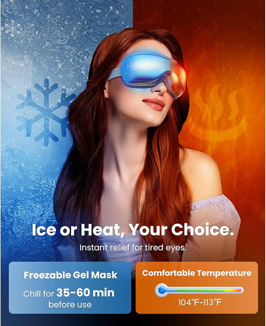 BOB AND BRAD Eye Massager with Heat and Cooling, Birthday Gifts for Women Men Her Him, EyeOasis 3 Eye Mask for Migraines, Heated Face Massager for Dry Eyes Strain Relief Improve Sleep