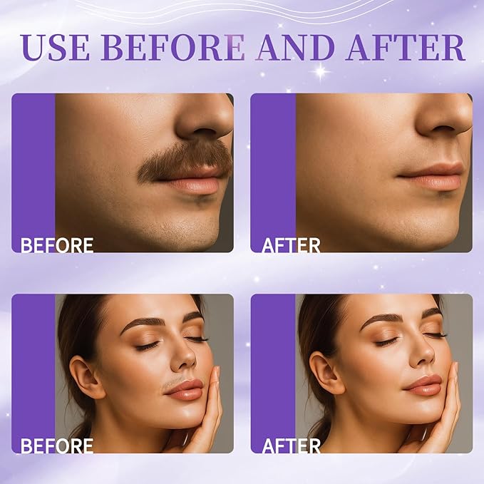 Facial Wax Strips for Hair Removal: Fast Working and Gentle for Face, Eyebrow, Upper Lip, Chin - Waxing Strips Kit for Women - At Home Waxing Kit with 40 Face Wax Strips + 4 Calming Oil Wipes