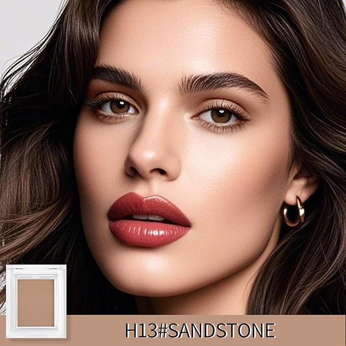 Erinde Single Matte Eyeshadow Palette, Velvet Eye Shadow Compact Powder Natural Makeup, Long-Lasting Eye Makeup, Ultra-Blendable, Pigmented Color, Vegan Formula, H13 Sandstone