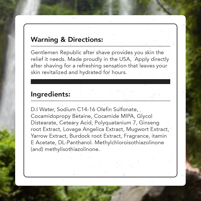 Gentlemen Republic 4oz After Shave - Refreshing and Hydrating Formula with Irritation Protection, 100% Alcohol-Free, Made in the USA