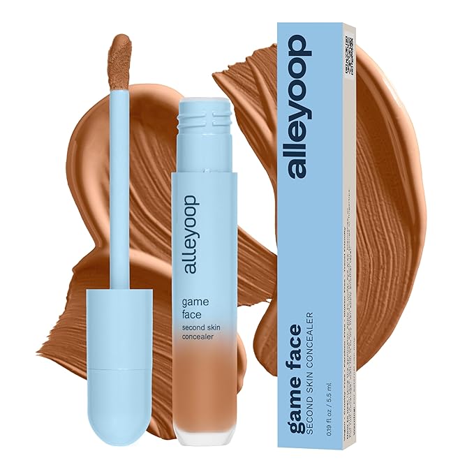 Alleyoop Game Face Makeup Concealer - Lightweight, Buildable Under Eye Concealer for Dark Circles, Hydrating Cream Formula for Women with Aloe Stem Cell - Smooth, Crease-Proof Makeup, Champion