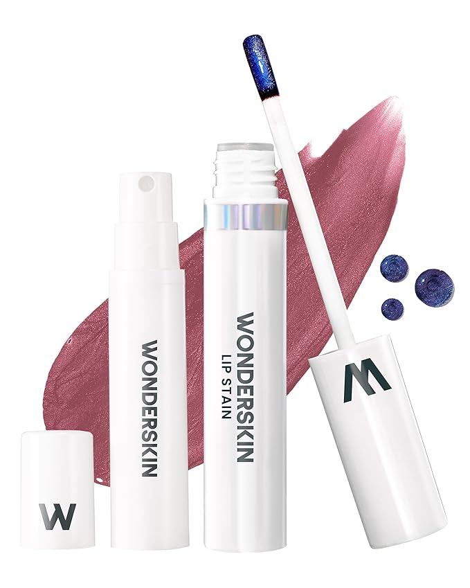 Wonderskin Wonder Blading All Day Lip Stain Peel Off and Reveal Kit - Long Lasting, Waterproof Brown Lip Tint, Transfer Proof Natural Makeup Stain Kit (Demure)