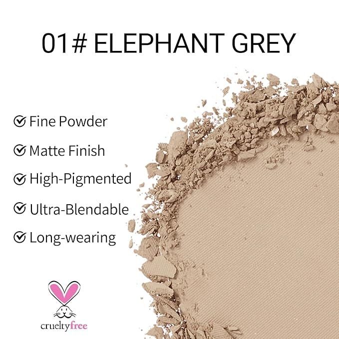 Erinde Single Taupe Matte Eyeshadow Palette, Natural Eye Shadow Makeup for Older Women, Neutral Nudes High Pigment Mini Monochrome Eyeshadow Sombra Para Ojos, Vegan & Cruelty-Free, C01 Elephant Grey