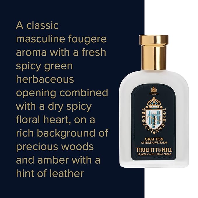 Truefitt & Hill Luxury Aftershave Balm - Grafton - Premium Soothing Moisturizer with Aloe Vera Extract - 3.38 oz.