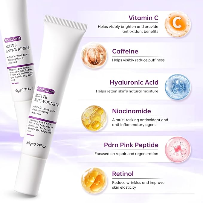 COSMOO Active Anti-Wrinkle Eye Cream, 20g/0.7Oz, Anti-Aging Active Eye Cream, Anti-Oxidation, Fade Fine Lines, Reduces Wrinkles, Dark Circles & Puffiness for Youthful, Bright Eyes