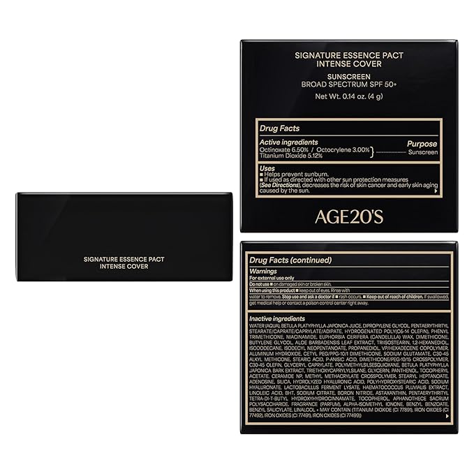 [MINI SIZE] AGE20'S Signature Essence Pact | 19C | Vegan Korean Cushion Foundation | Pack of 1 | Cream Foundation, Dewy & Glow Finish, Natural Coverage, SPF 50+ | 0.14 oz