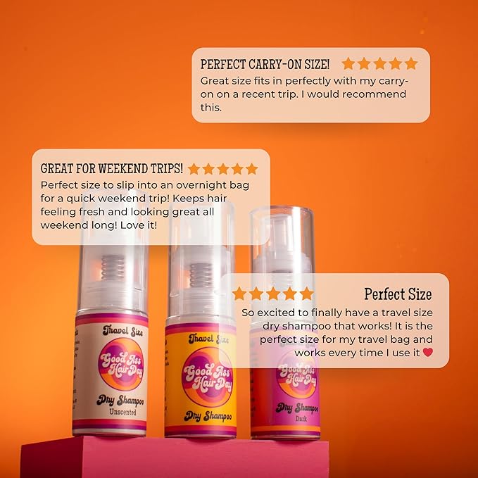 Good A- Hair Day Dry Shampoo Powder (Dark) – Non-Aerosol, Talc-Free, All-Natural, Vanilla Scent – Absorbs Oil, Refreshes Hair Between Washes, Handmade in USA, Travel Size