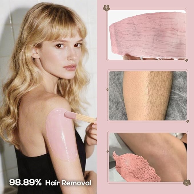 2.5lb Wax Beads, Hard Wax Beads with Coarse Hair Formula -Wax Beads for Hair Removal Sensitive Skin Women, Idea for Full Body, Legs, Face,Bikini and Brazilian (Rose)