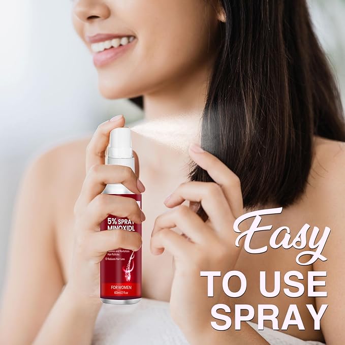 5% Minoxidil Spray for Women Hair Growth: Hair Regrowth Treatment for Thinning Hair and Hair Loss – Topical Hair Growth Serum for Women – 60ML x 2 Pack