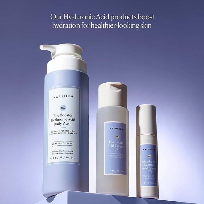 Naturium The Booster Hyaluronic Acid Body Wash, Hydrating & Moisturizing plus Minimizes Dryness, with Glycerin & Vitamin B5, 16.9 oz