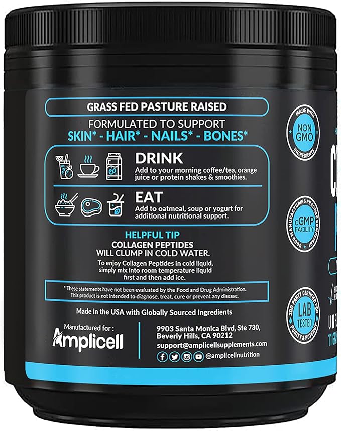 Multi Collagen Peptides Powder – Hydrolyzed Protein Supplement with Type 1 & 3 – Grass Fed, Unflavored, Keto & Paleo Friendly – Hair, Skin, Nails, Joints for Women & Men – 41 Servings