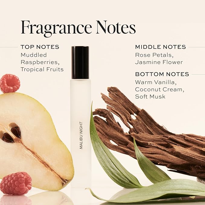 DIME Beauty Perfume Malibu Night, 0.34 oz / 10 ml - Light and Floral Musk Scent, Hypoallergenic, Clean Perfume, Eau de Toilette For Women