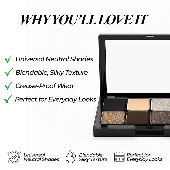 Starlight Eyeshadow Palette (Smoky Nights) – 6 Highly Pigmented, Crease-Proof Matte & Shimmer Shades