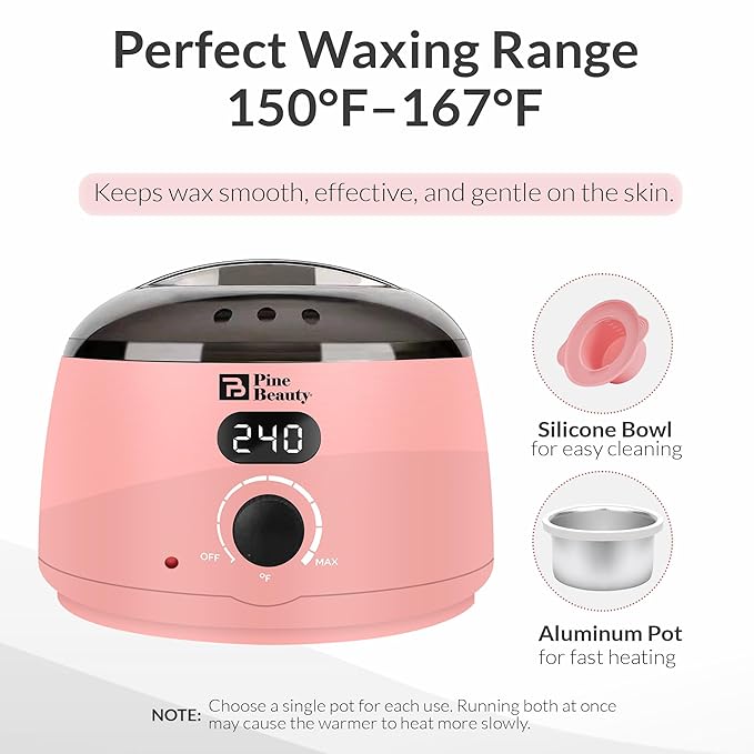 Hair Removal Warmer with Digital Temperature Control – Hard Bead Melting Machine for Women, Professional Home Kit with Pot, Fast Heating System Upgraded
