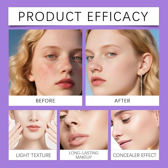 Aesthetic BB Cream, Lightweight Tinted Moisturizer with Medium Coverage, Oil-Control Blemish Balm, Long-Lasting Foundation Makeup Base for Oily/Combination Skin, Korean Makeup, 1.23oz (Ivory White)