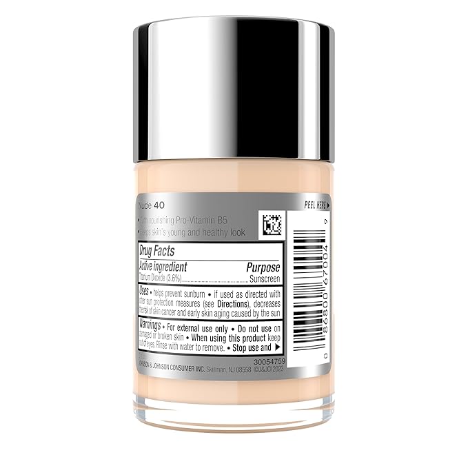 Neutrogena Healthy Skin Liquid Foundation Makeup with Broad Spectrum SPF 20 Sunscreen, Lightweight, Medium Coverage Makeup with Sunscreen and Pro-Vitamin B5, Nude 40, 1 fl. oz