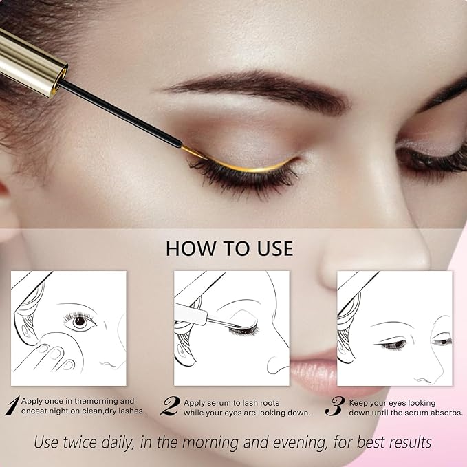 Eyelash Growth Serum - Natural Lash Enhancer with 15 Botanical Extracts - Advanced Lash Formula for Longer, Thicker, Fuller Looking Lashes - Oil-Free, Hypoallergenic & Gentle - 3ml