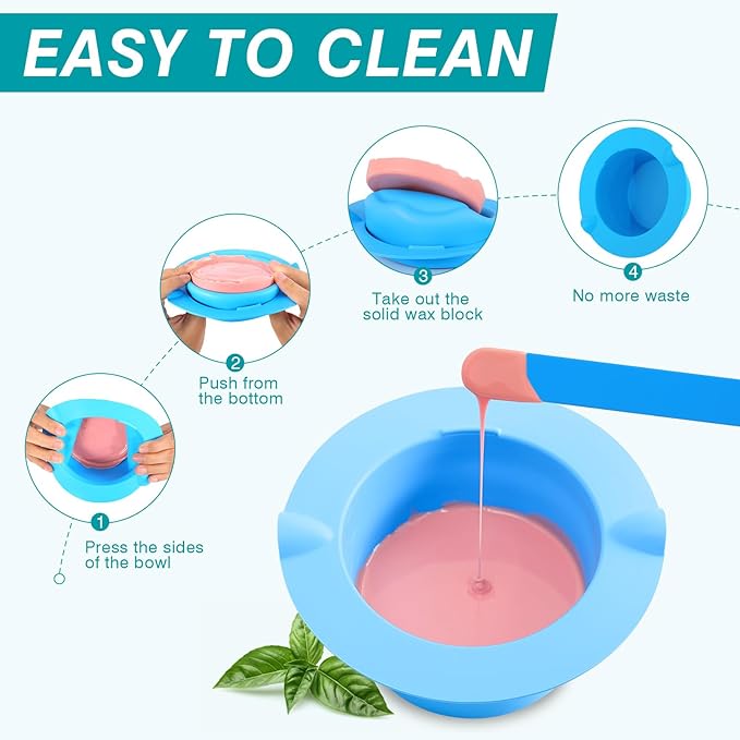 2.4 lb Hard Wax Beads, All-purpose Wax Beans with Silicone Wax Pot for Sensitive Skin, Brazilian Coarse Waxing for Bikini, Face, Eyebrow, Back, Chest, Legs, Armpit, Women Men, Aloe