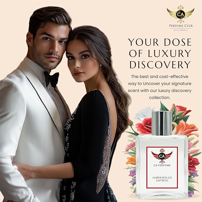 CA Perfume Amber Rouge Saffron For Women & Men Long Lasting Eau de Parfum Unisex Spray Bottle 3.4 Fl Oz/100ml-X1