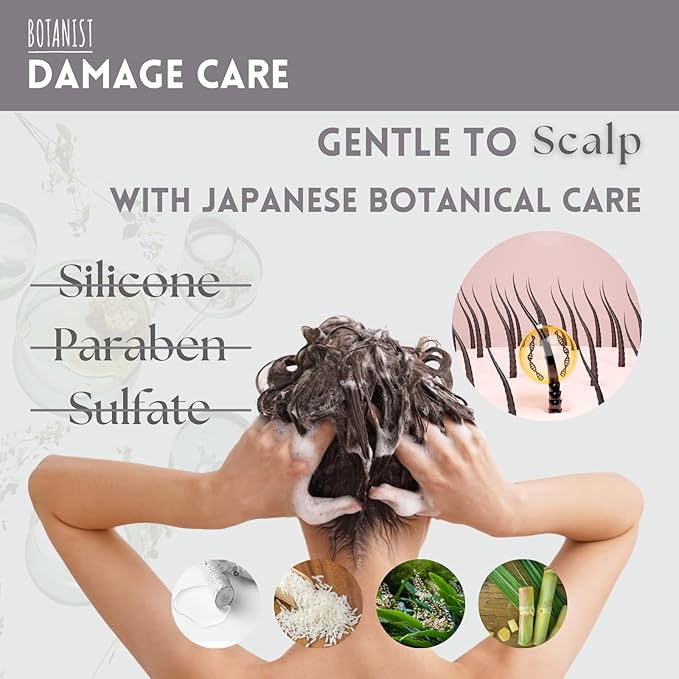 Organic Hair Conditioner for Damaged & Tangled Hair Women & Men, Keratin Treatment for Itchy Scalp with Camellia & Sunflower Seed Oil in Japan, Sulfate& Paraben Free, PEONY& BERRY, 16.2 Fl Oz