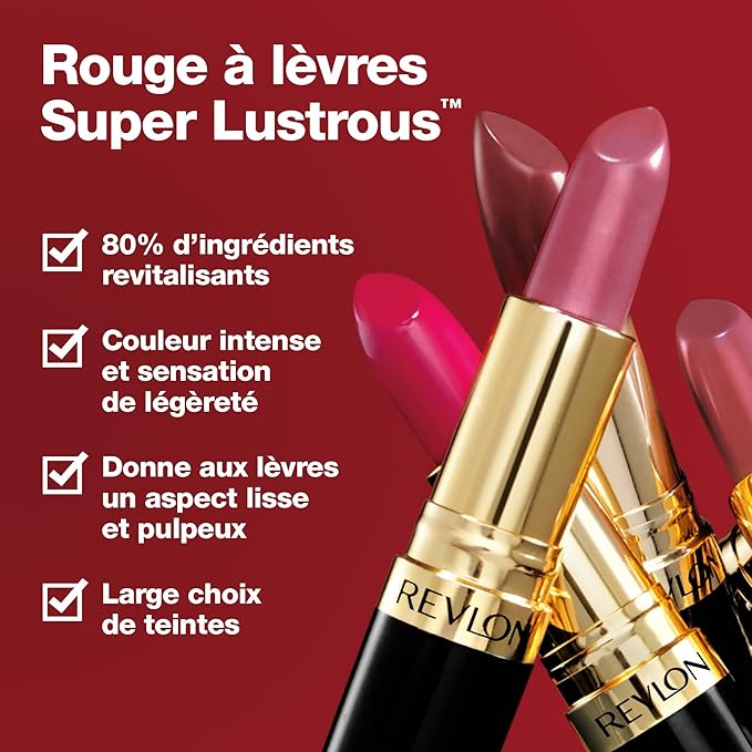 Revlon Super Lustrous Lipstick, Creamy Formula For Soft, Fuller-Looking Lips, Moisturized Feel, 720 Fire & Ice, 0.15 oz