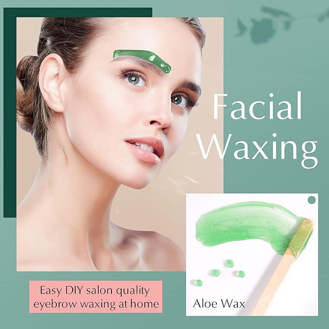 2.5lb Aloe Wax Beads - Hard Wax Beans for Coarse Hair Removal, Gentle Large Refill for Wax Warmer Kit, At-Home & Professional Smooth Waxing for Sensitive Skin Brazilian Bikini Face Eyebrow Leg