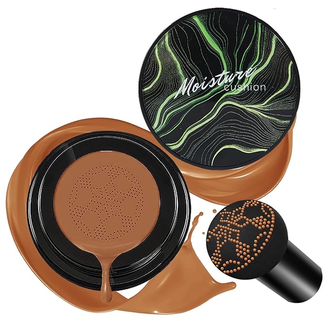 CAHIUYOA Mushroom Head Air Cushion CC Cream BB Cream Mushroom Head Foundation Full Coverage Foundation Makeup Long Lasting Moisturize Matte Concealer - 06 Medium Deep