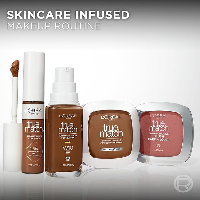 L'Oreal Paris True Match Super-Blendable Foundation, Medium Coverage Liquid Foundation Makeup, C7, Medium Deep, 1 Fl Oz