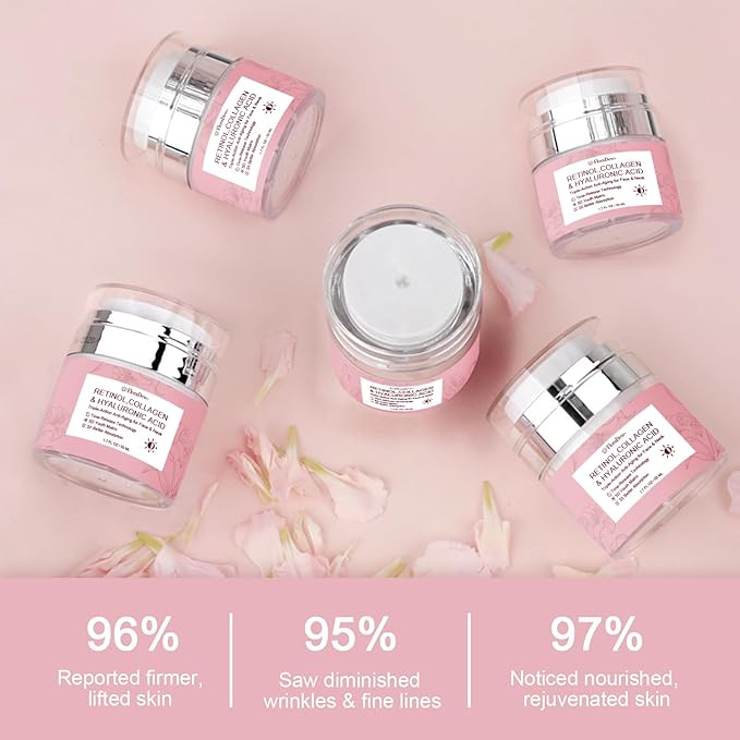 Retinol Collagen Hyaluronic Acid Anti-Aging Wrinkle Cream for Face & Neck Moisturizer Face Cream for Women 1.7 FL OZ