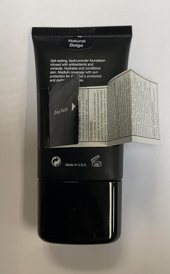 Jolie Mineral Liquid Powder Foundation SPF 15 1 Fl. Oz. Hypoallergenic - For All Skin Types (Natural Beige)