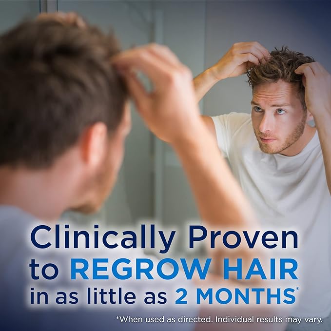 Amazon Basic Care Minoxidil Topical Aerosol, 5% Foam Hair Regrowth Treatment for Men, Unscented, 3-month Supply, 2.11 oz. (Pack of 3)