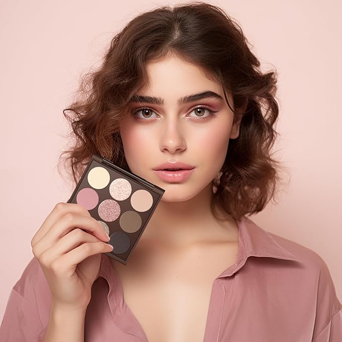 Neutral Eyeshadow Palette, Nude Eyeshadow Palette, Matte Eye Shadow Makeup Palette with Mirror, Long-Lasting Wear, Vegan, Cruelty-Free - 0.5oz