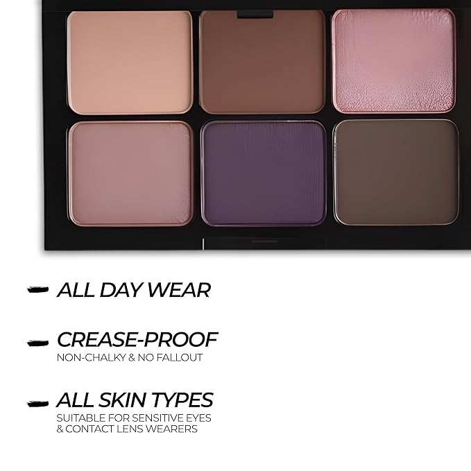 Starlight Eyeshadow Palette (Romantic Mauve) - 6 Highly Pigmented, Crease-Proof Matte & Shimmer Shades – Long-Lasting, Blendable & Buildable Pigments – Compact & Travel-Friendly