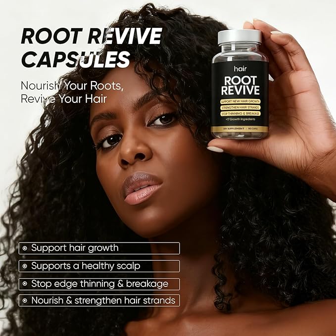 Root Revive Capsules – 90 Capsules | Supports Healthy, Thicker-Looking Hair | with Black Seed, Bamboo & Pumpkin Seed Extracts, Biotin & 17 Growth Ingredients