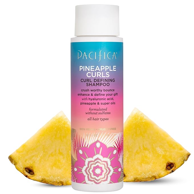 Pacifica Beauty 12.0 Fl Oz Pineapple Curls Curl Enhancing Shampoo - Hydrating & Frizz Control with Argan Oil & Hyaluronic Acid, Vegan + Cruelty Free