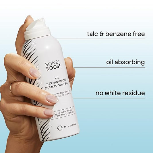 BONDIBOOST HG Dry Shampoo For Women & Men [3.95 oz] - Clinically Tested to Cleanse + Volumizes Hair, Refreshes + Protects & Strengthens Hair - Clean Formula with Rosemary - All Hair Types